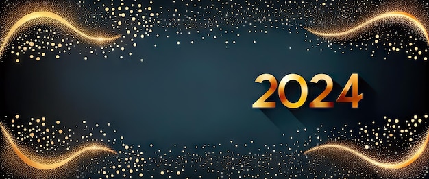 2024 Happy New Year Background Design 2024 Happy New Year Lettering on Dark Background Illustration Generative AI Art