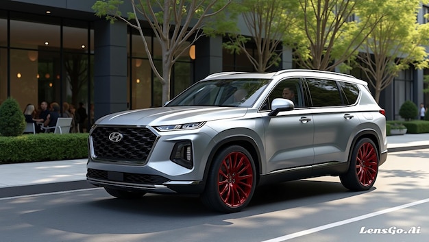 2024 Hyundai Palisade Luxury SUV with Red Accents in Urban Setting