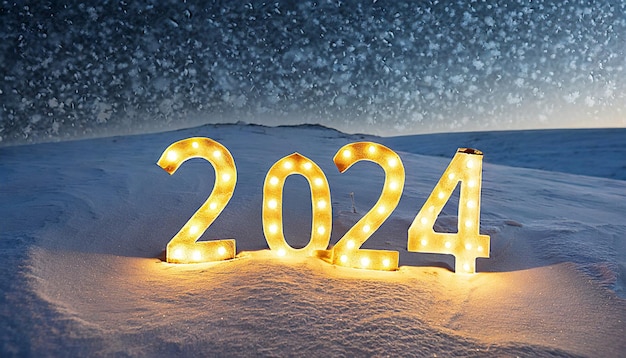 2024 written in the snow