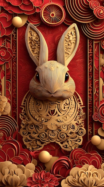 Photo 2025 chinese new year rabbit zodiac banner illustration