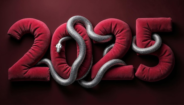 Photo 2025 new year hd wallpaper plush snake year chinese