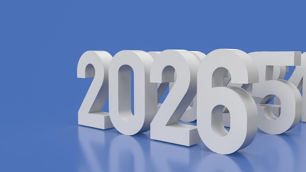 The 2026 year for Business concept 3d rendering