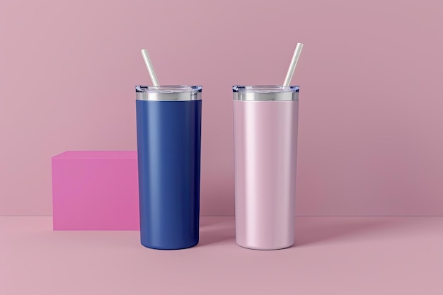 Photo 20oz skinny tumbler mockup