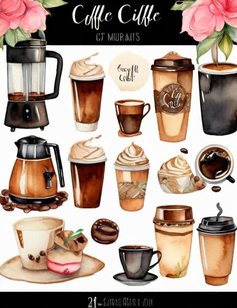 Photo 21 coffee clipart watercolor coffee coffee