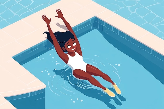 23 Create an image of a character diving into a pool of selflove positivity