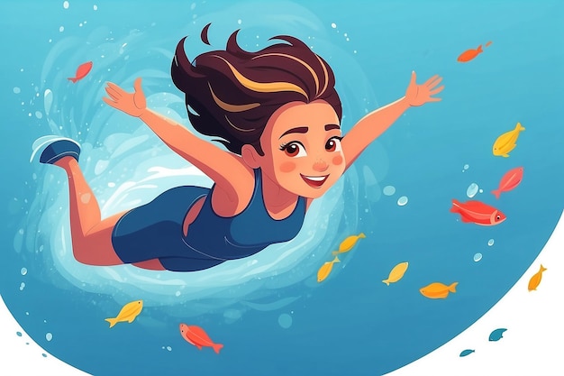 23 Create an image of a character diving into a pool of selflove positivity