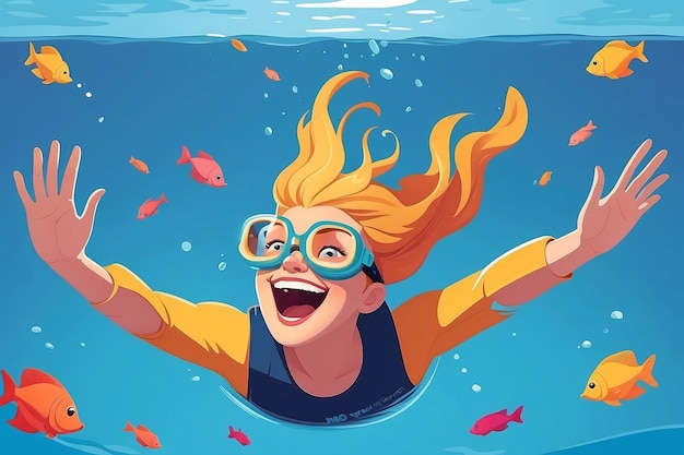 23 Create an image of a character diving into a pool of selflove positivity