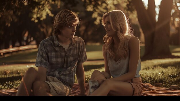 23 Year Old Blonde Kid and Brunette Girlfriend Sit