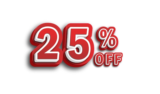 25 off percent image for discount promotion sale offer marketing price cut white background in 3d