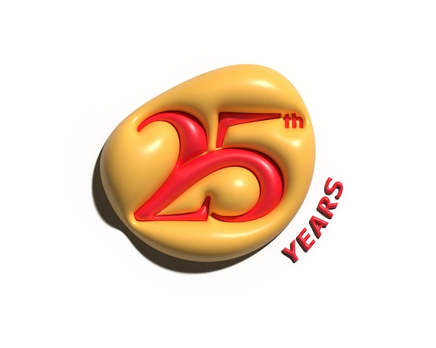 25th Years Anniversary Celebration 3D Design.