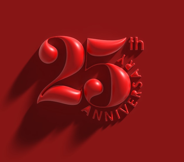 25th Years Anniversary Celebration 3d Render.