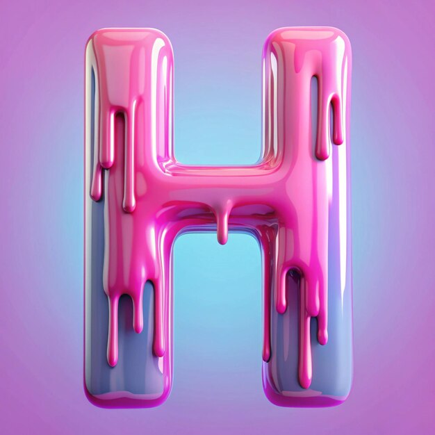 Photo 2a vibrant liquid 3d font rendering of the letter h in cool blue tones appearing to drip