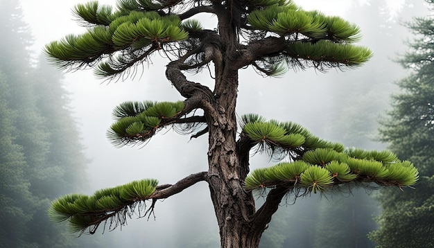 2d art pine tree isolated on white