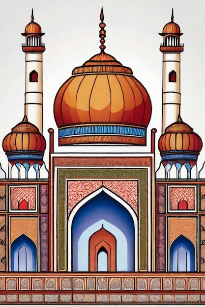 2D coloring tajmahal mosque