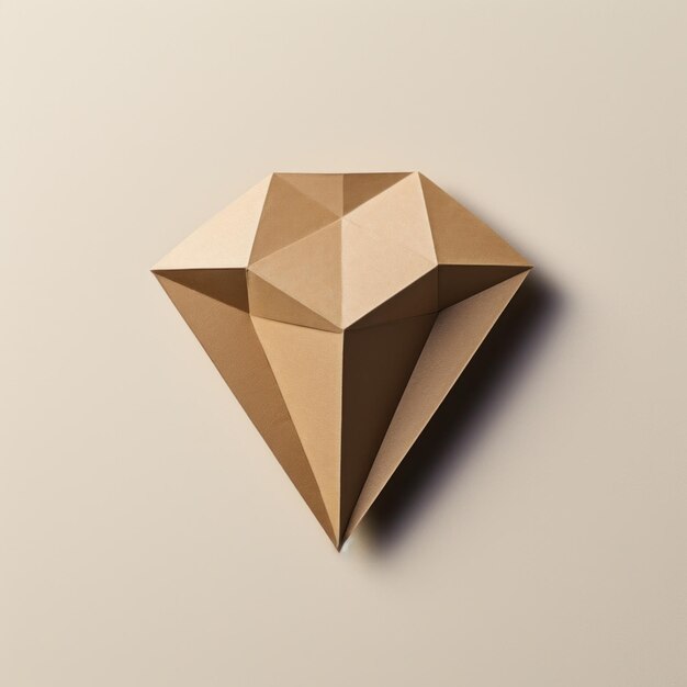 Photo 2d diamond symbol paper cardboard origami