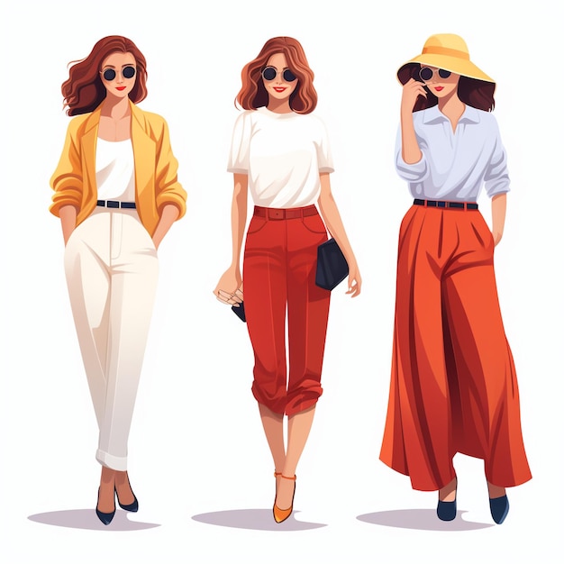 Photo 2d fashion woman illustration