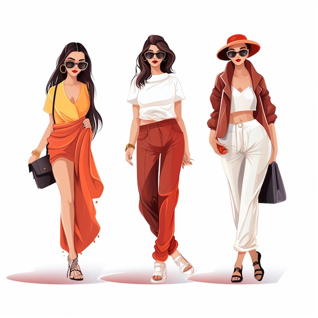 Photo 2d fashion woman illustration