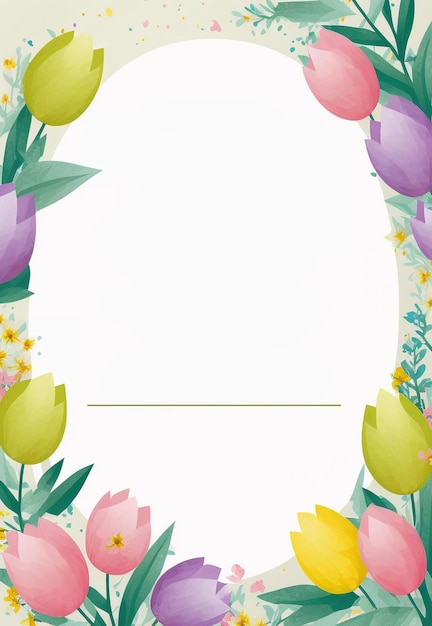 2d flat colorful Easter invitation card white backgroundGenerative AI