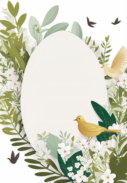 2d flat colorful Easter invitation card white backgroundGenerative AI