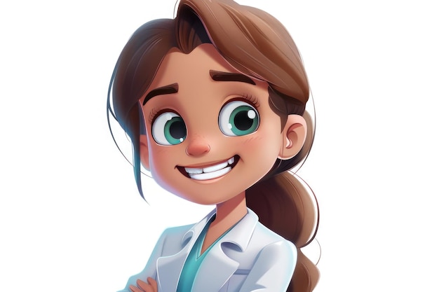 2D funny cartoon female dentist full body white backgroud ar 32 stylize 250 Job ID b8be2d4d3e23490e8c8bf41ec0611866