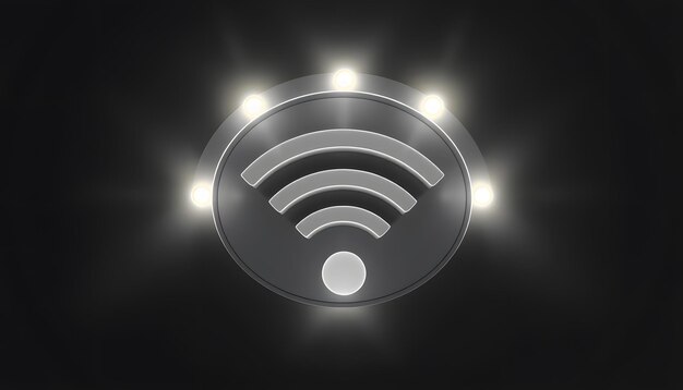 2d illustration WiFi symbol isolated with white highlights