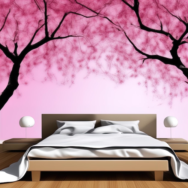 3 d illustration japanese style sakura tree with sakuracherry tree and cherry blossom