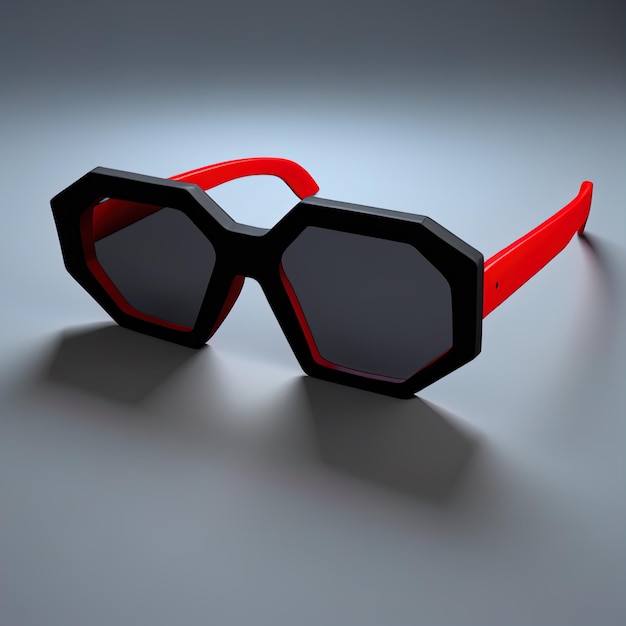 3 d rendering of a red sunglasses3 d rendering of a red sunglasses3 d illustration of red glasses on