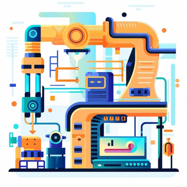 3 Illustration of a digital automation process icon with a colorful theme