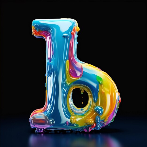 3 liquid colorful fonts AI generative