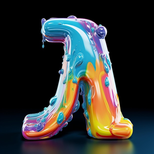 3 liquid colorful fonts AI generative