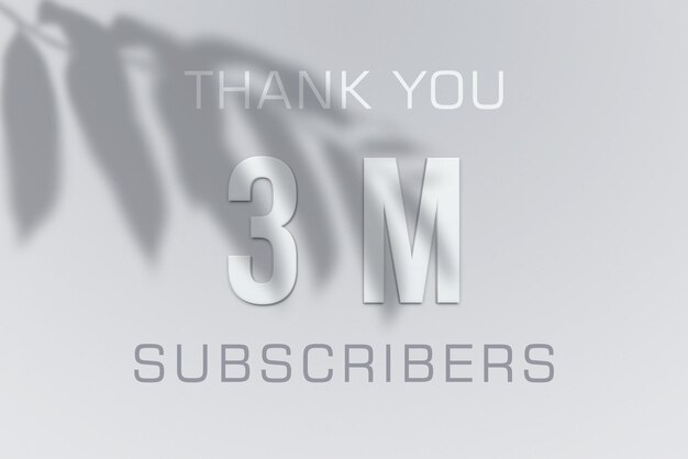 3 million subscribers celebration greeting banner with minimal design