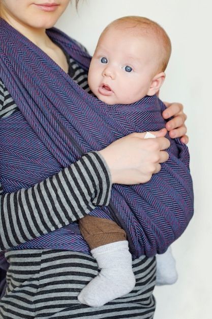 3 month old baby in sling