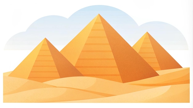 3 Pyramids of Egypt grain illustration style