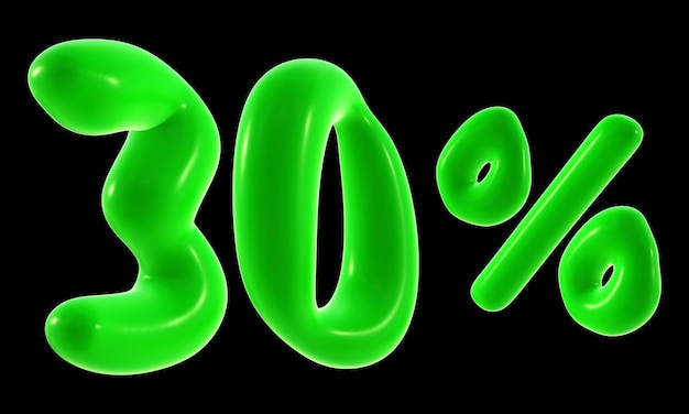 30 percent with green color for sale discount promotion and business concept