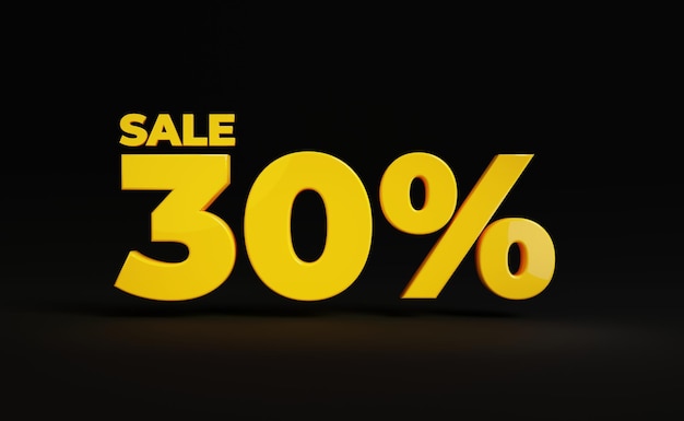 30 sale banner gold 3d