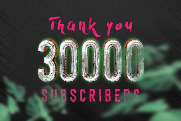 30000 subscribers celebration greeting banner with horror design