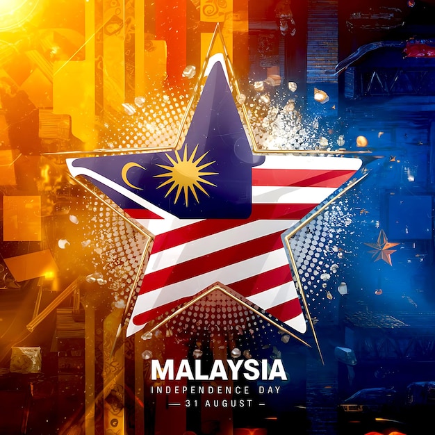 31 August Malaysia Independence Day celebration and flag design illustration