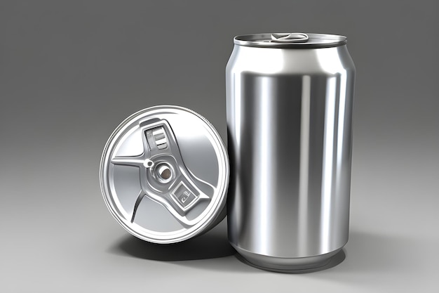 330ml Aluminum Beverage Can on White and Transparent Background ai image