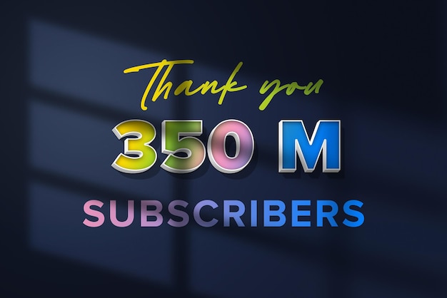 350 million subscribers celebration greeting banner design