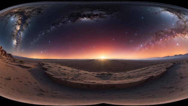 Photo 360degree nebula space panorama in equirectangular projection