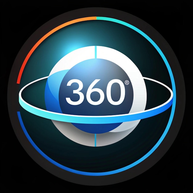 Photo 3d 360 icon 360 degree view symbol panoramas and 360 degrees rotating virtual reality concept trendy and modern vector in 3d style