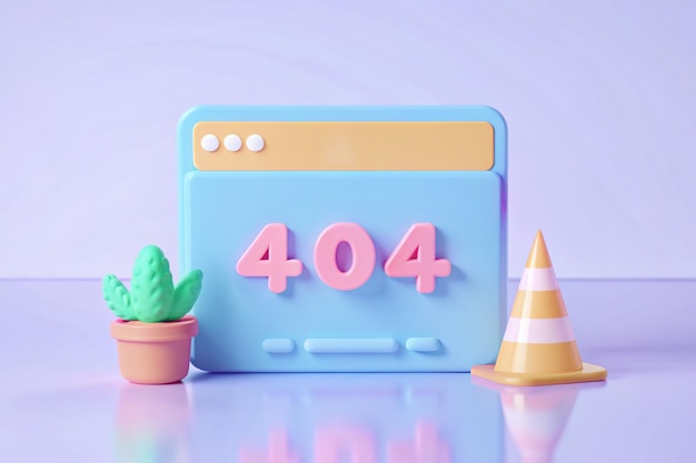 3D 404 Error Page Illustration