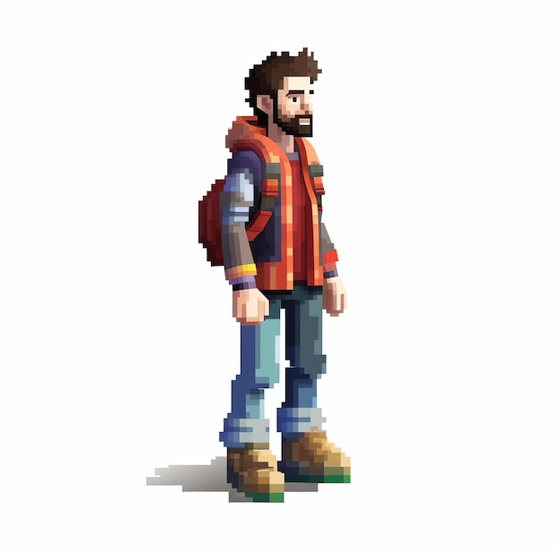 3d 8bit Pixel Cartoon Of Adult Anthony