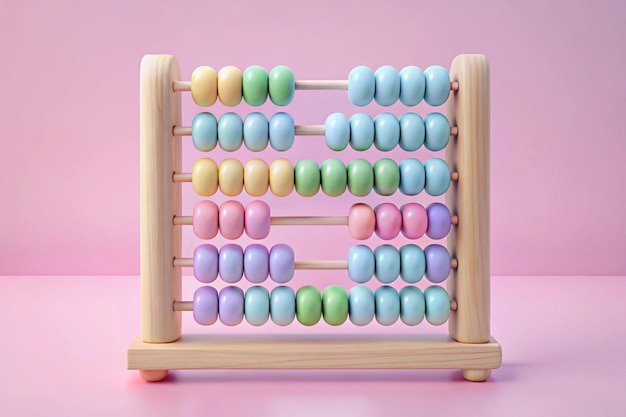 3D Abacus with Colorful Beads