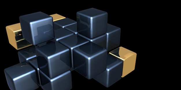 3d abstract background 3d illustration cubes