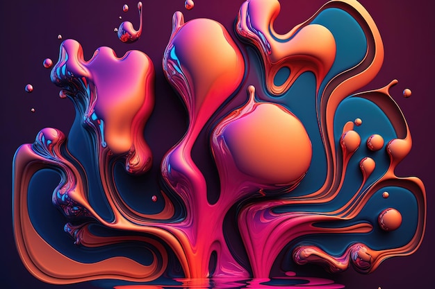 3D abstract background featuring liquid stkires and patterns Creative and dynamic design digital art and graphics modern and trendy High resolution Generative AI