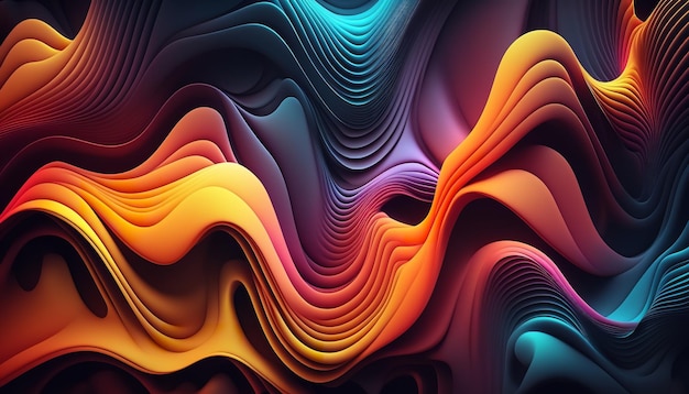 3D abstract background Metallic abstract wavy liquid backdrop design breakthrough in technology Generative Ai