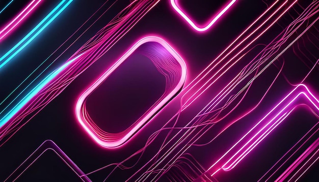 3d abstract background neon lines glow