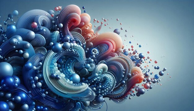 3D Abstract Background with Liquid Glass Wave