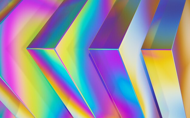 3d Abstract background with a rainbow colored glass cubes